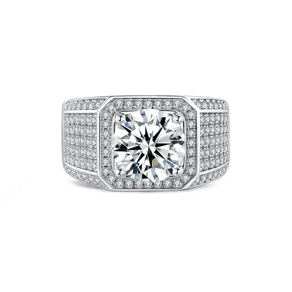 TY S925 Sterling Silver 14K Gold Male 1-3ct Lab Dia Moissanite Ring Sterling Sier Jewelry Party Wedding Band Rings For Men