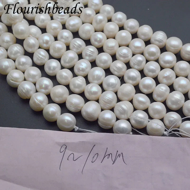 Middle Quality Cheap 5~11mm White Natural Freshwater Pearls Potato Oval Shape Round Beads For Jewelry Making
